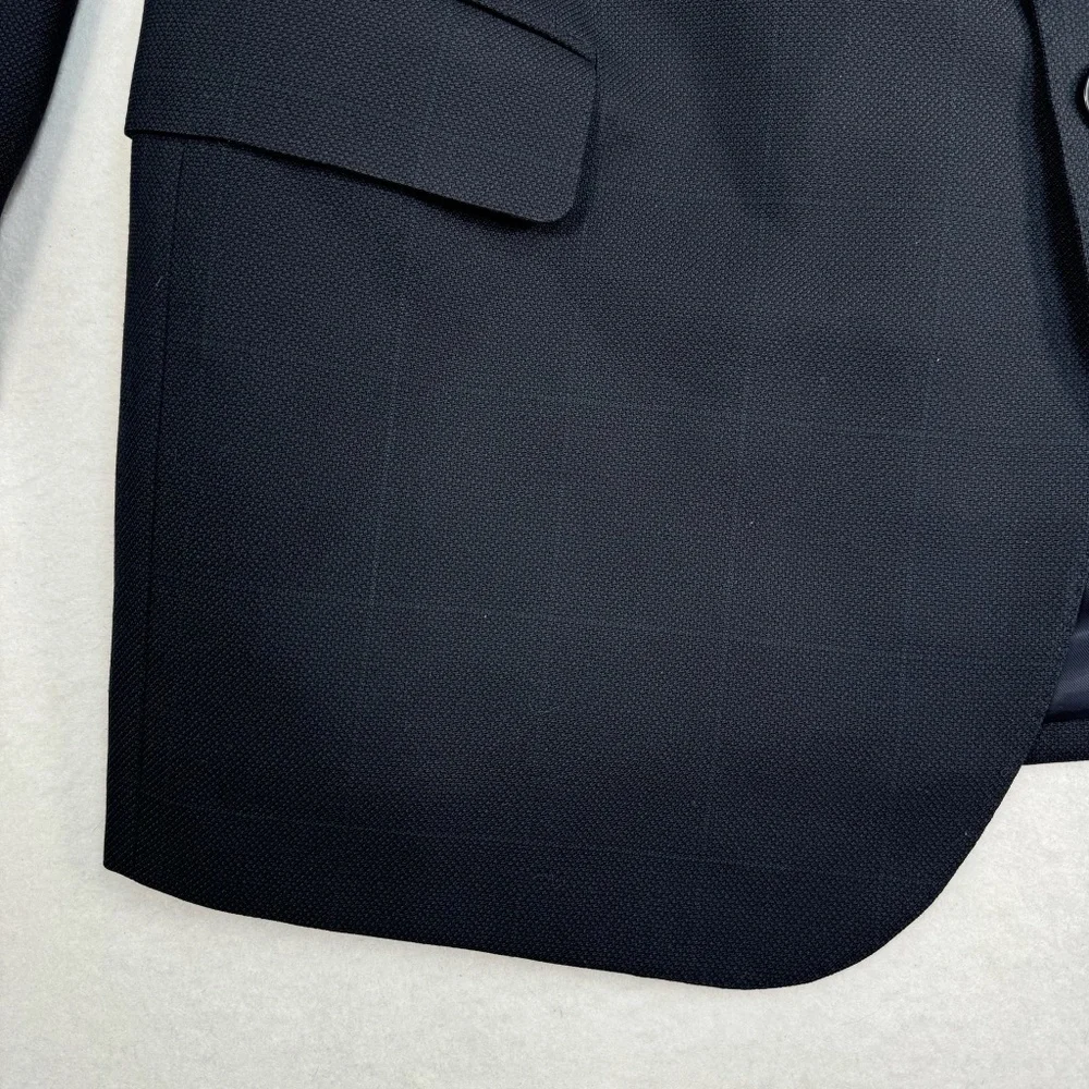Ennio Dagnillo Wool Cashmere Blend Blazer Jacket Mens Navy Blue Windowpane